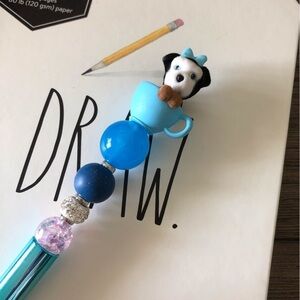 Puppy in my Pocket: Tessa the Yorkie Poo Dog handmade beaded pen